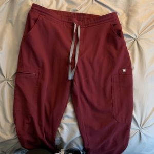 Figs Burgundy Yola Scrub Pants